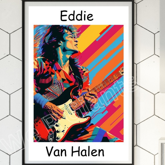 Eddie Van Halen Poster  Rock Guitar Legend Superstar - Picture 1 of 2